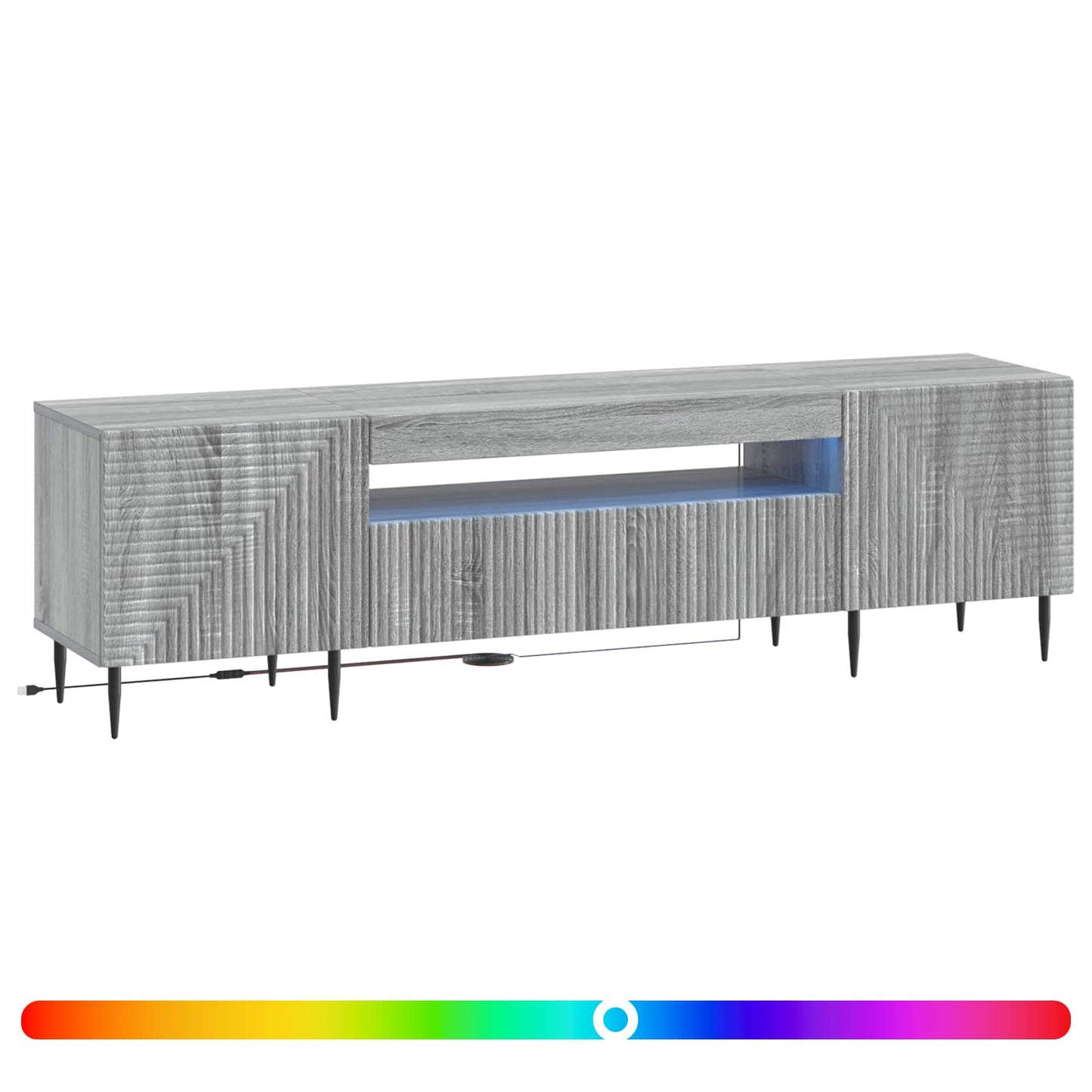 LED tv-meubel Grijs Sonoma Bewerkt hout