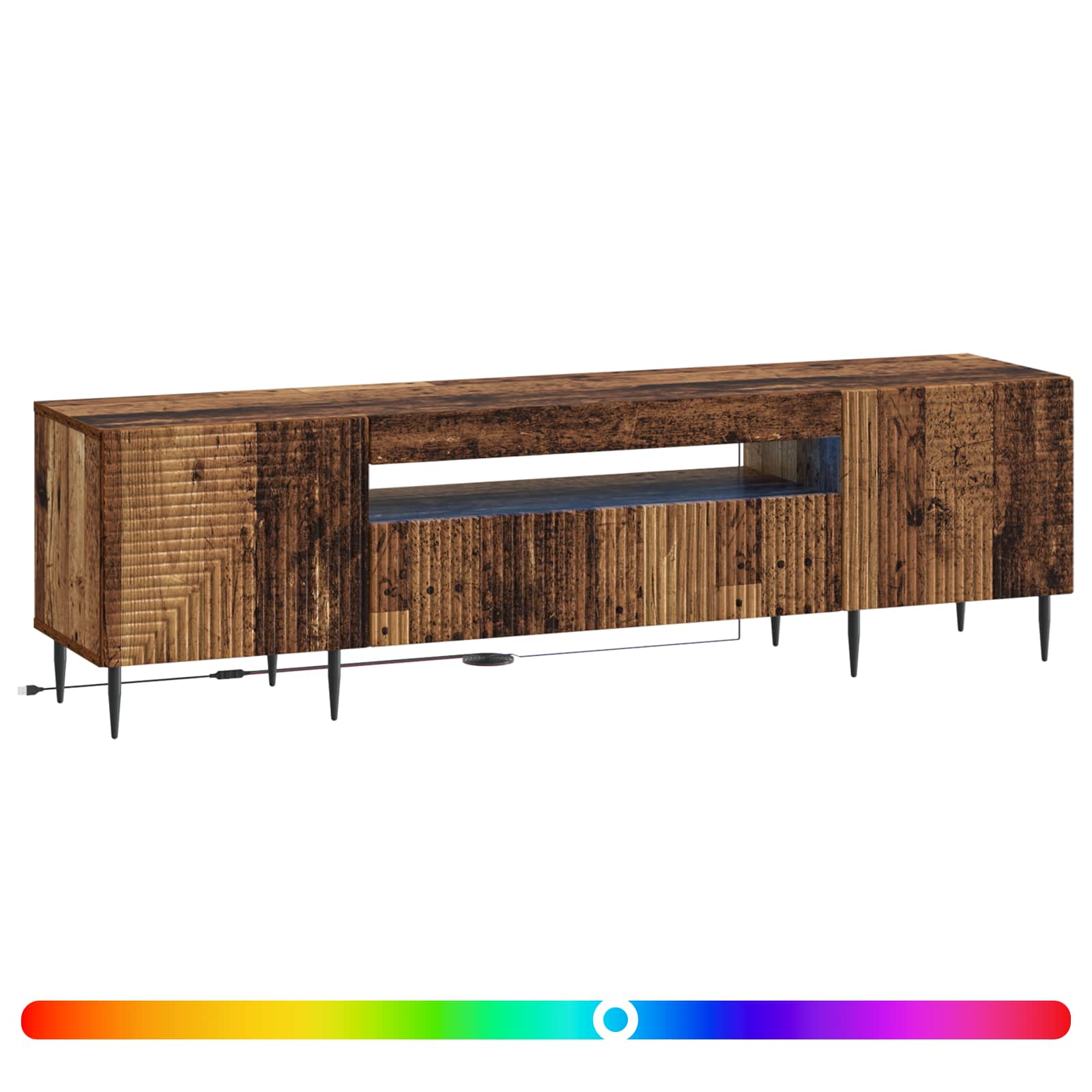 LED tv-meubel Oud hout Bewerkt hout
