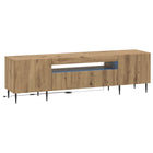 Tv-meubel bewerkt hout Artisanaal eiken met led