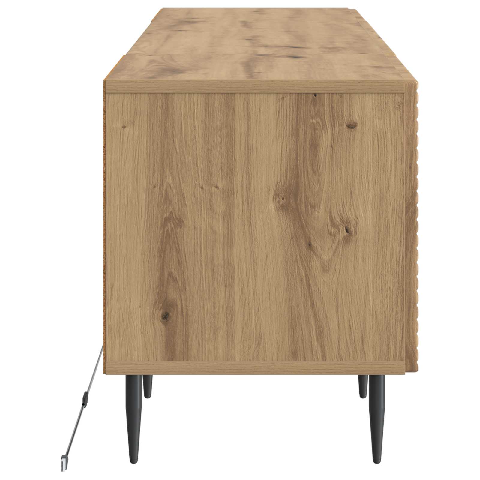 LED tv-meubel Artisanaal eiken Bewerkt hout