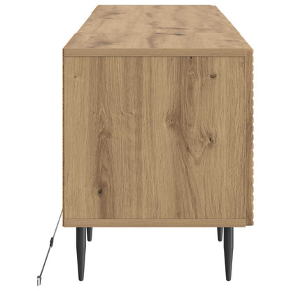 LED tv-meubel Artisanaal eiken Bewerkt hout
