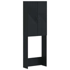 Toiletkast Haarlem 66x25,5x190 cm zwart bewerkt hout