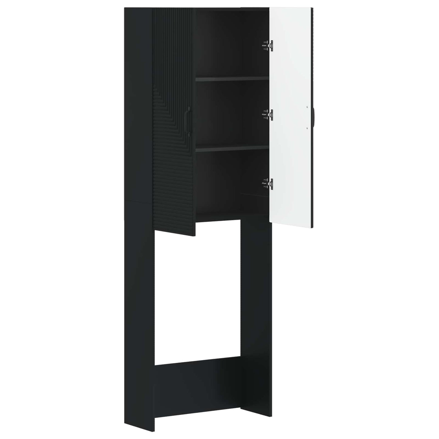 Toiletkast HAARLEM Zwart 66 x 25,5 x 190 cm Bewerkt hout