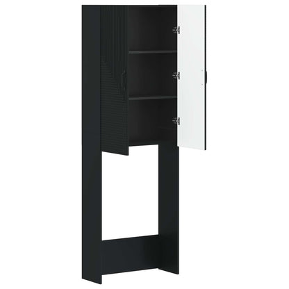 Toiletkast HAARLEM Zwart 66 x 25,5 x 190 cm Bewerkt hout