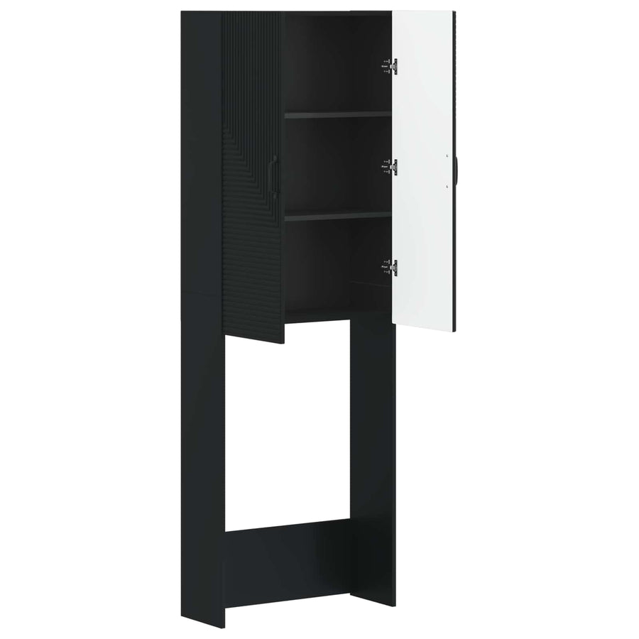 Toiletkast HAARLEM Zwart 66 x 25,5 x 190 cm Bewerkt hout