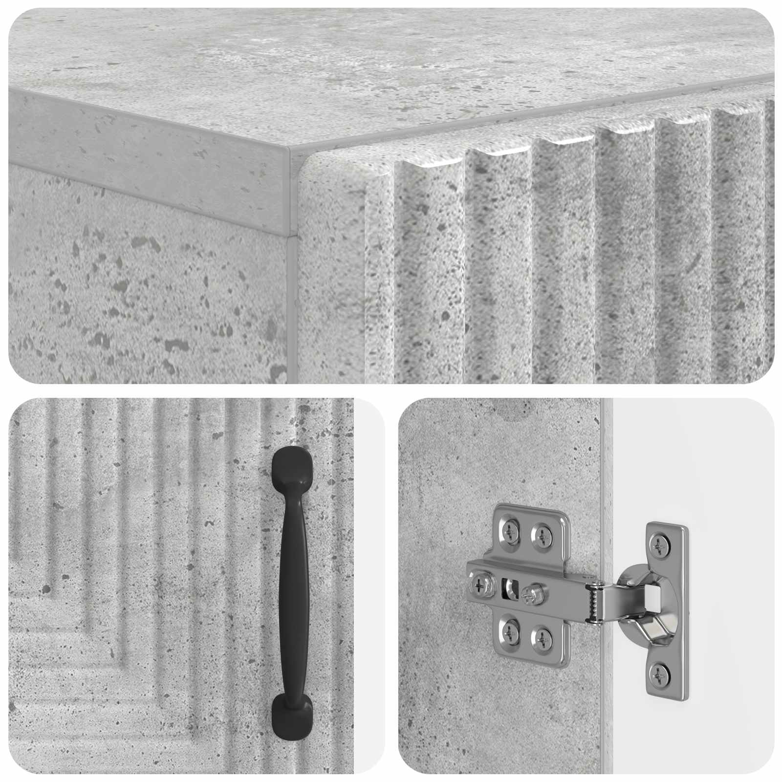 Toiletkast HAARLEM Betongrijs 66 x 25,5 x 190 cm Bewerkt hout