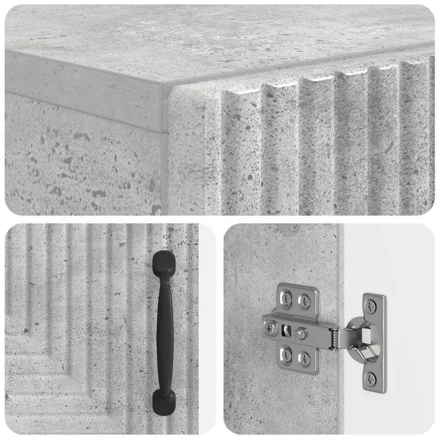 Toiletkast HAARLEM Betongrijs 66 x 25,5 x 190 cm Bewerkt hout