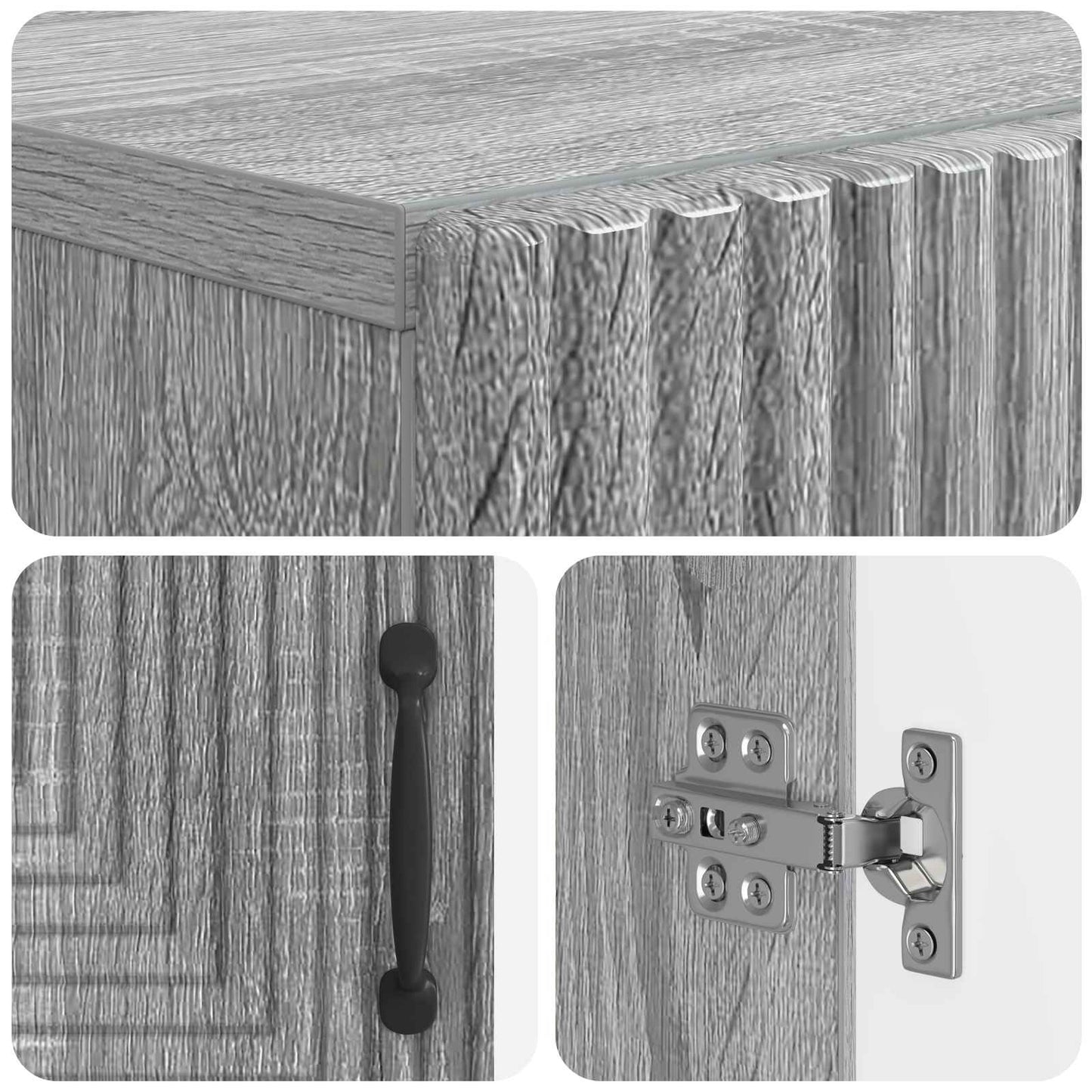 Toiletkast HAARLEM Grijs Sonoma 66 x 25,5 x 190 cm Bewerkt hout