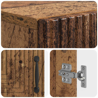Toiletkast HAARLEM Oud hout 66 x 25,5 x 190 cm Bewerkt hout