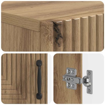Toiletkast HAARLEM Artisanaal eiken 66 x 25,5 x 190 cm