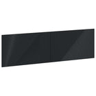 Hoofdeinde HAARLEM 180x3x50 cm zwart bewerkt hout muurmontage