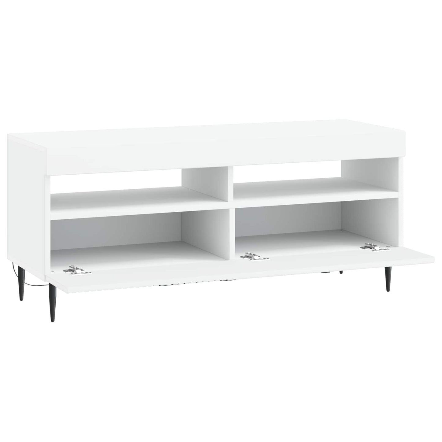 LED tv-meubel Wit Bewerkt hout