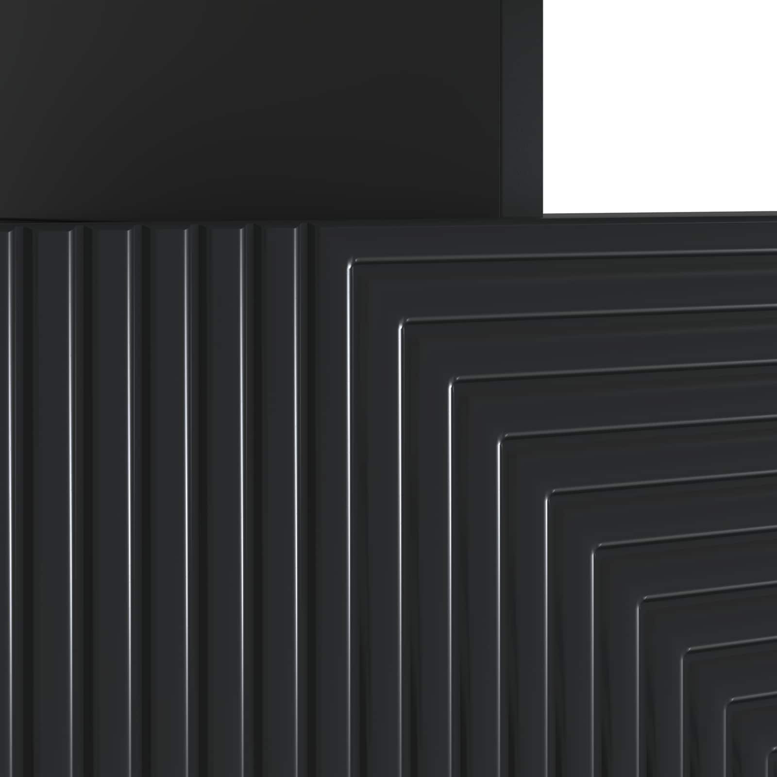 LED tv-meubel Zwart Bewerkt hout