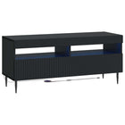 LED tv-meubel Zwart Bewerkt hout