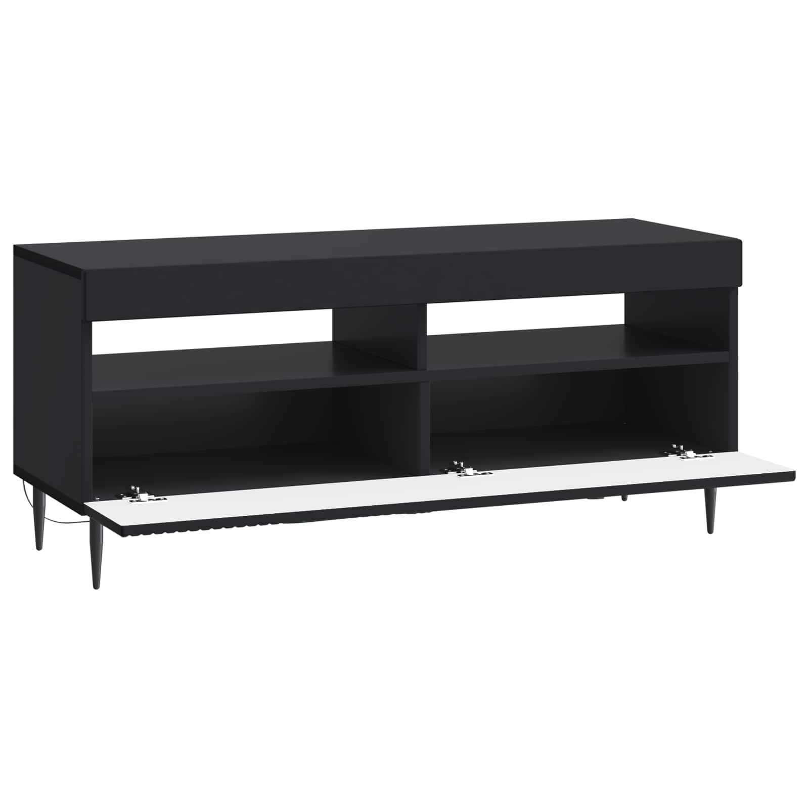 LED tv-meubel Zwart Bewerkt hout