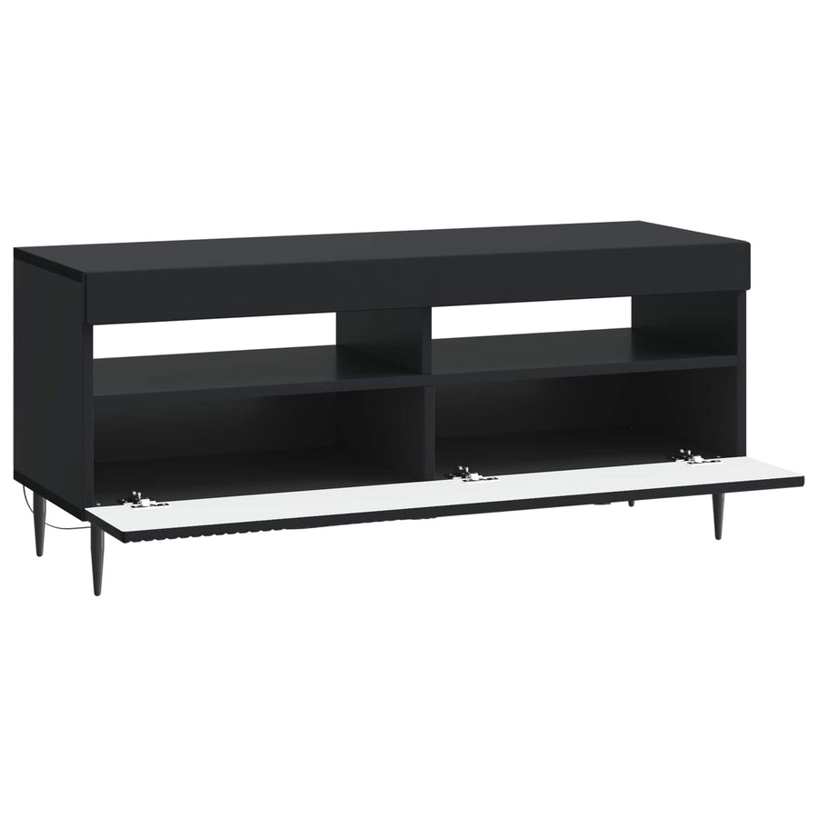 LED tv-meubel Zwart Bewerkt hout