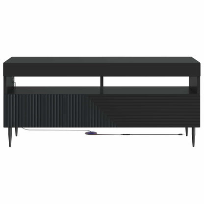 LED tv-meubel Zwart Bewerkt hout