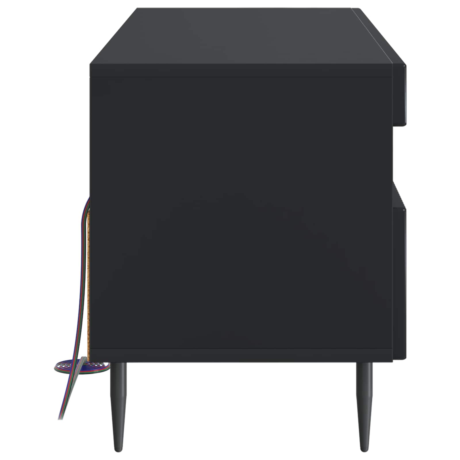 LED tv-meubel Zwart Bewerkt hout