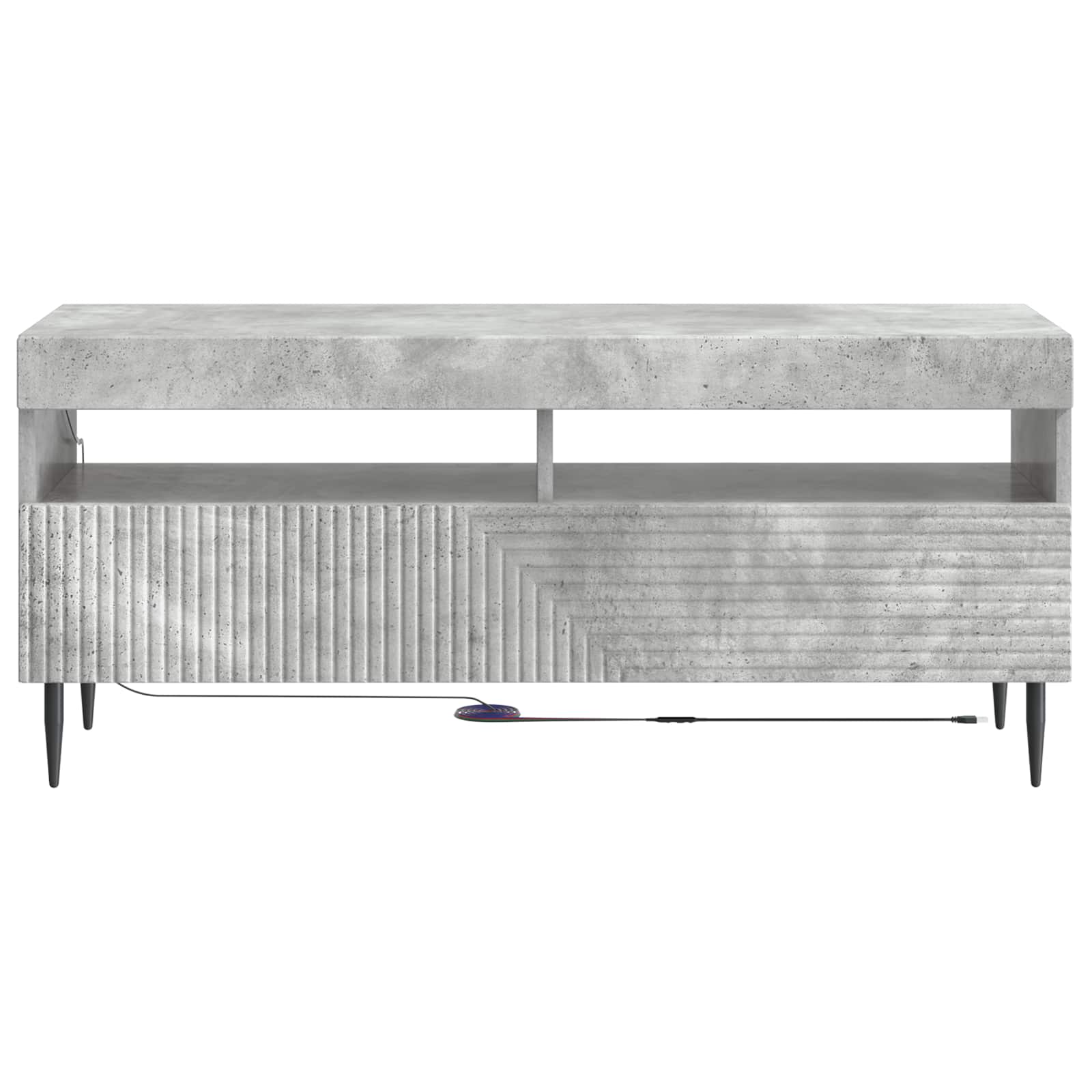 LED tv-meubel Betongrijs Bewerkt hout