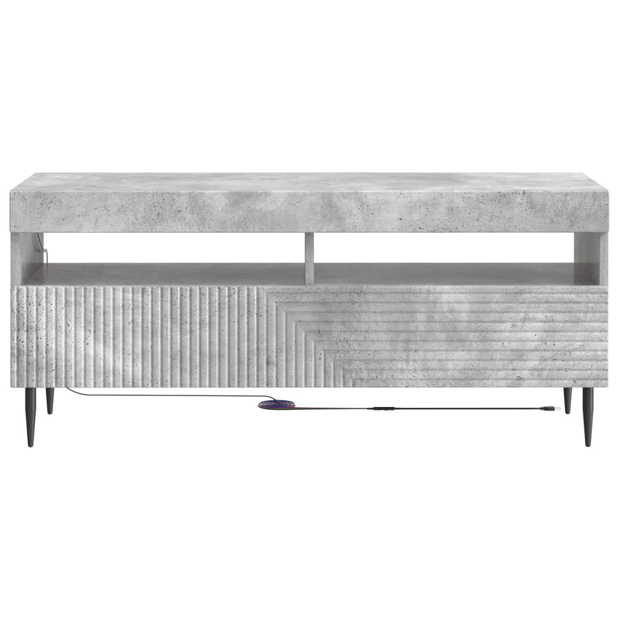 LED tv-meubel Betongrijs Bewerkt hout