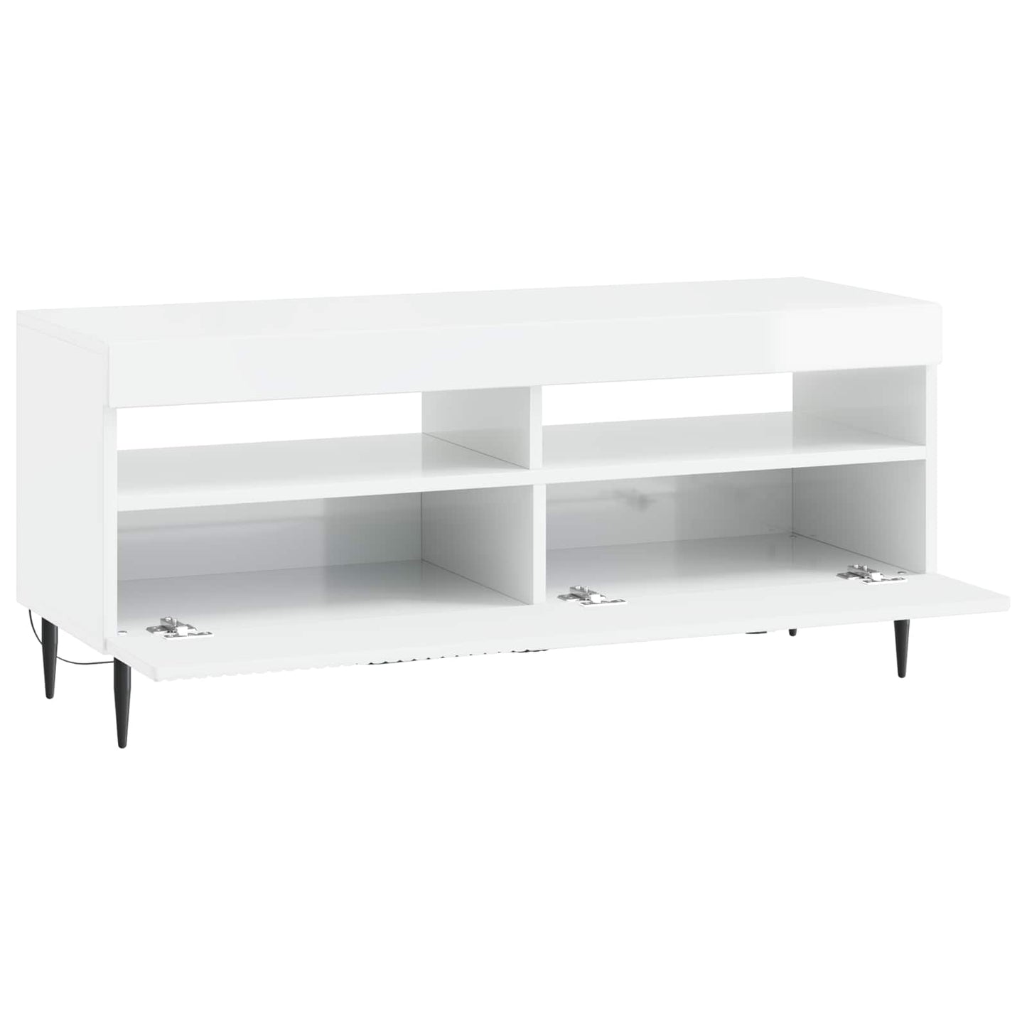 LED tv-meubel Hoogglans Wit Bewerkt hout