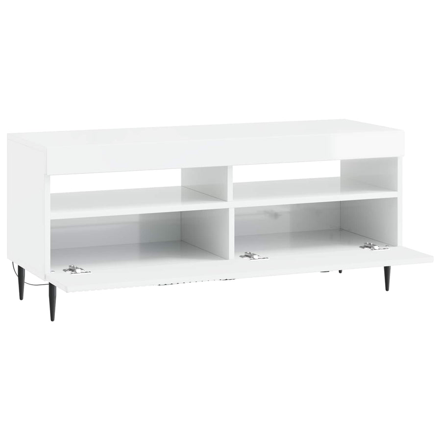 LED tv-meubel Hoogglans Wit Bewerkt hout
