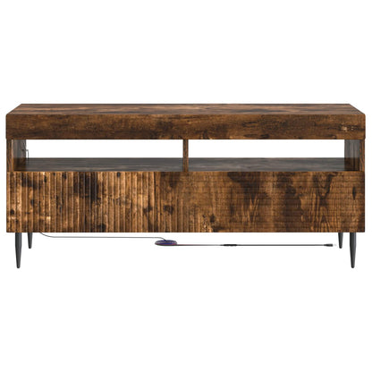 LED tv-meubel Gerookt eiken Bewerkt hout