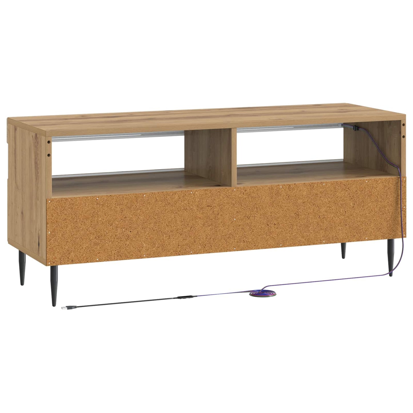 LED tv-meubel Artisanaal eiken Bewerkt hout