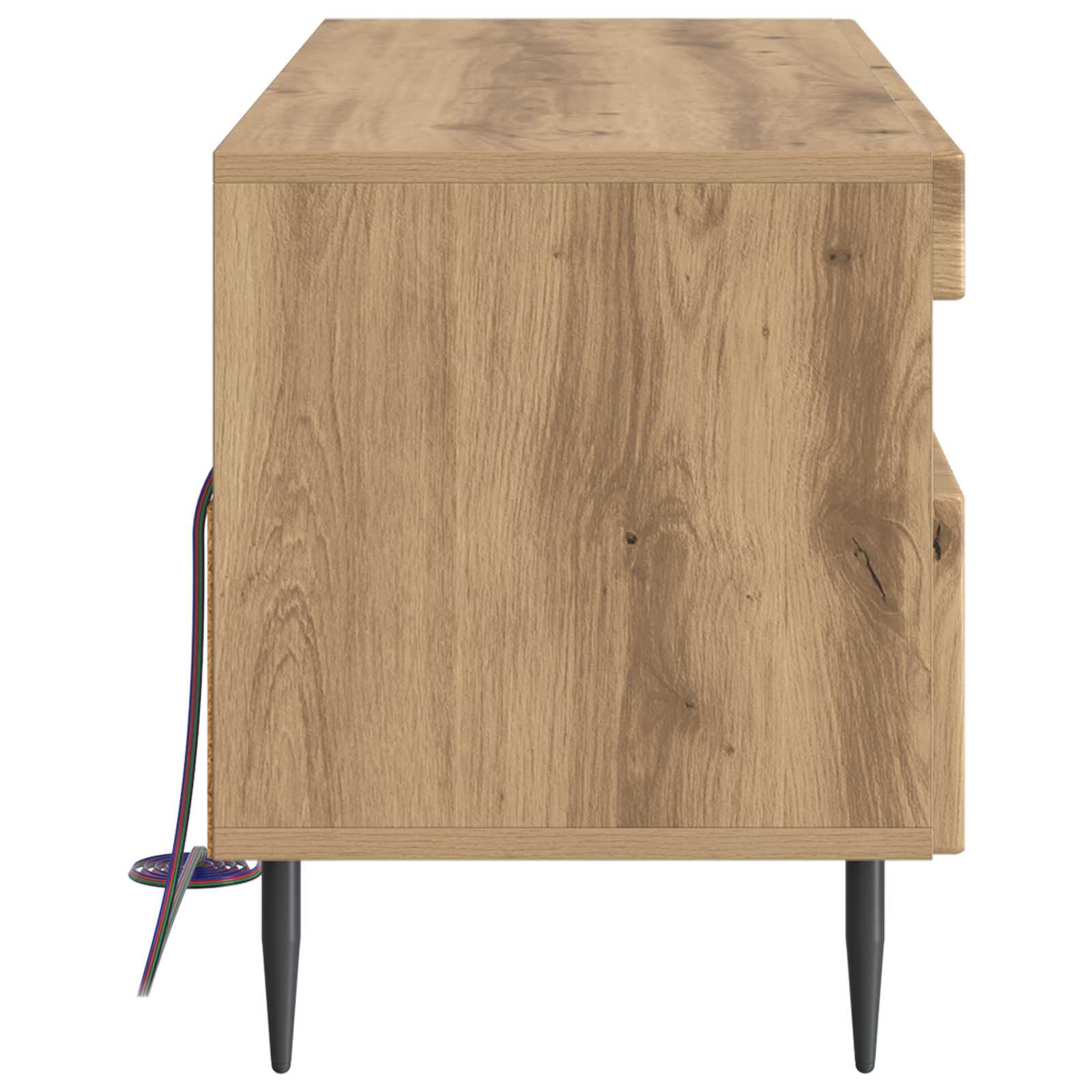 LED tv-meubel Artisanaal eiken Bewerkt hout
