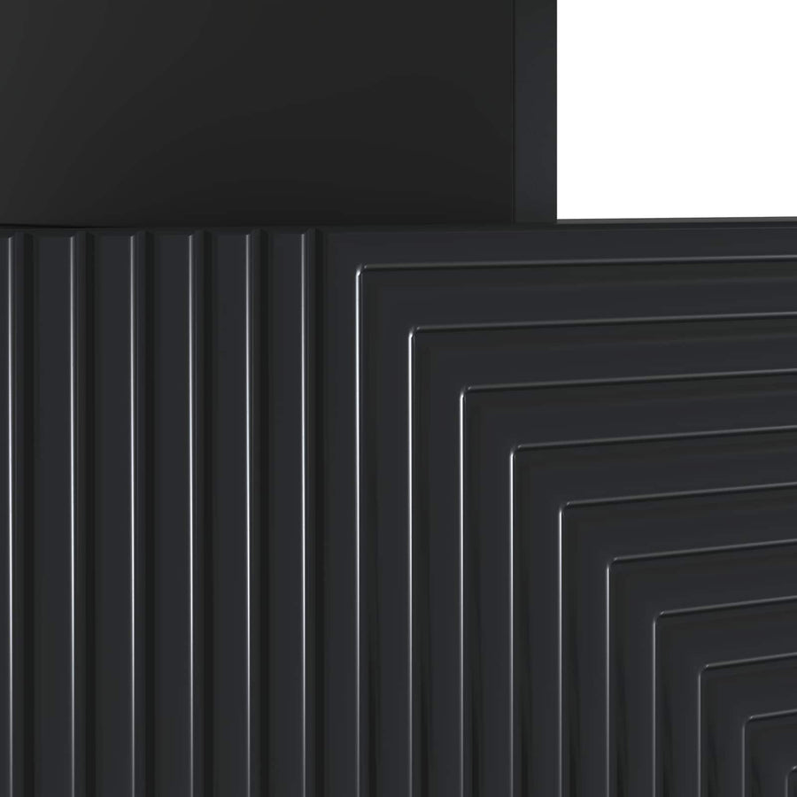 LED tv-meubel Zwart Bewerkt hout