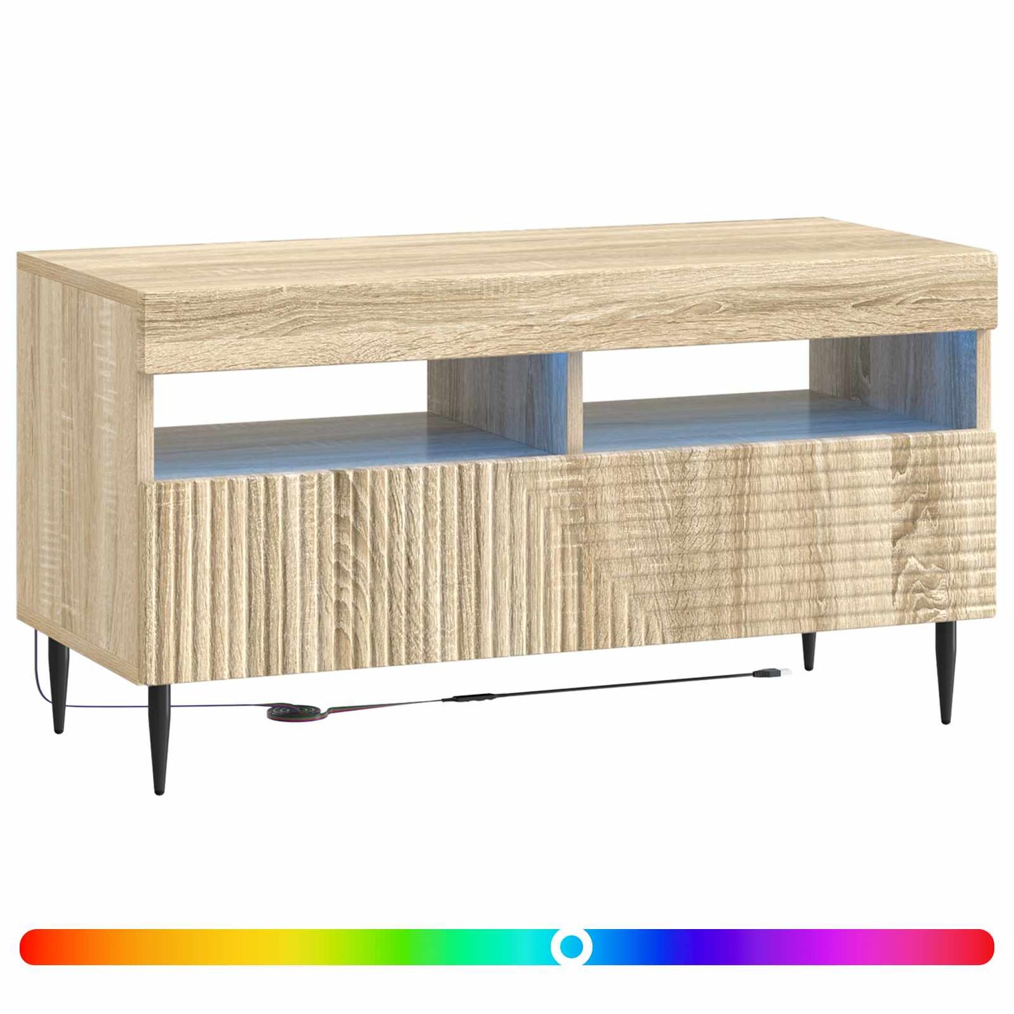 LED tv-meubel Sonoma Eiken Bewerkt hout