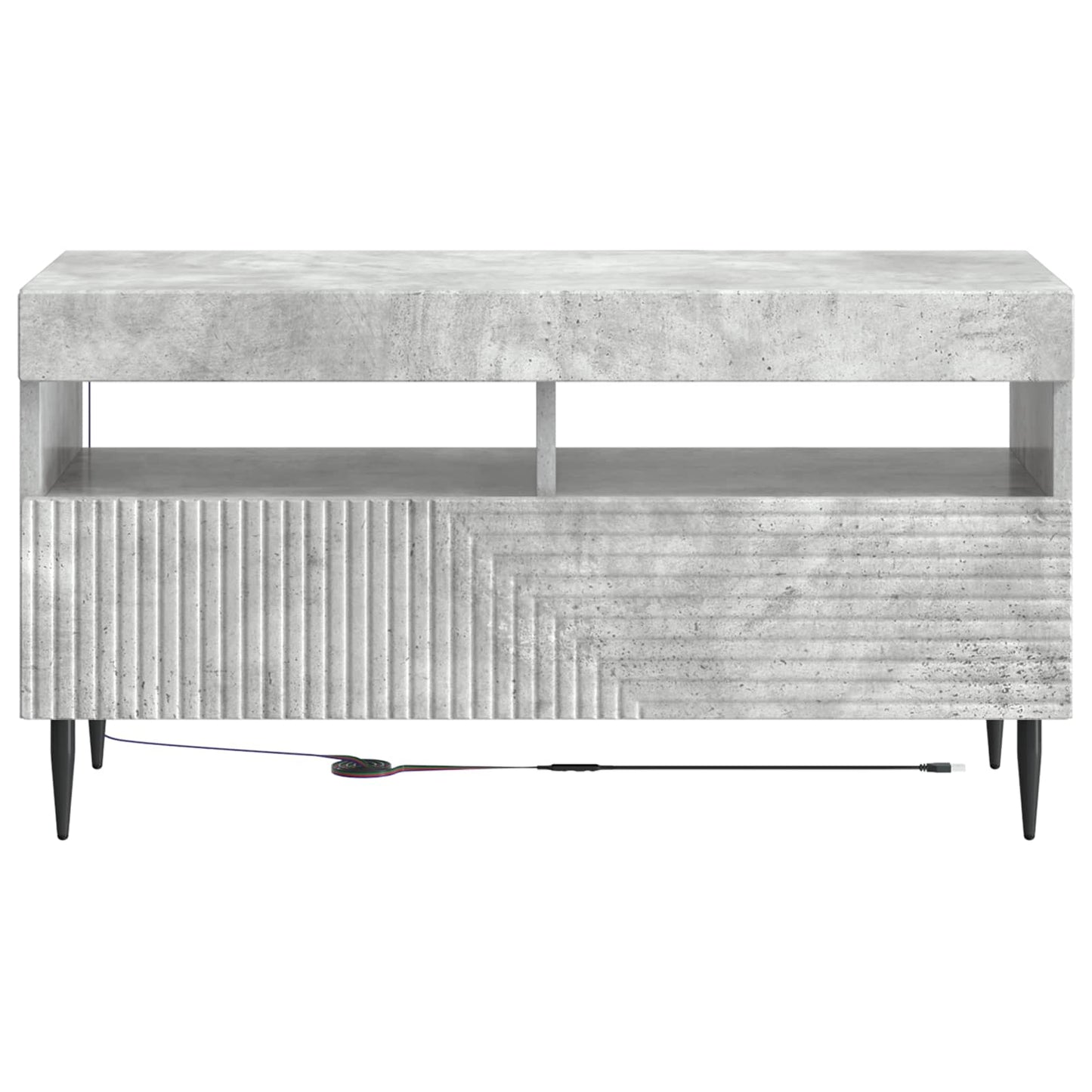 LED tv-meubel Betongrijs Bewerkt hout