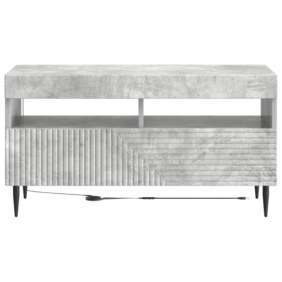LED tv-meubel Betongrijs Bewerkt hout