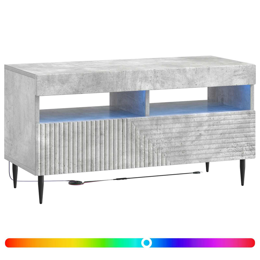LED tv-meubel Betongrijs Bewerkt hout