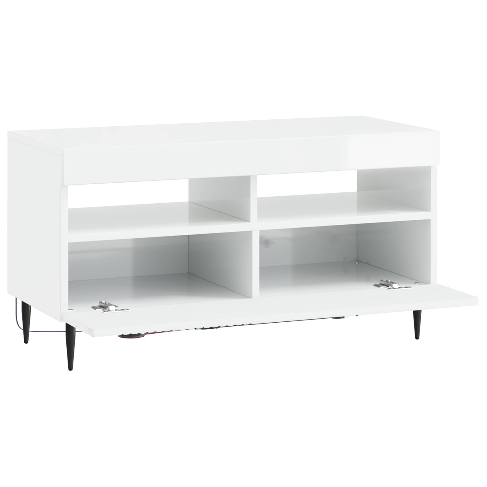 LED tv-meubel Hoogglans Wit Bewerkt hout