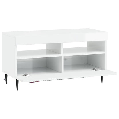 LED tv-meubel Hoogglans Wit Bewerkt hout