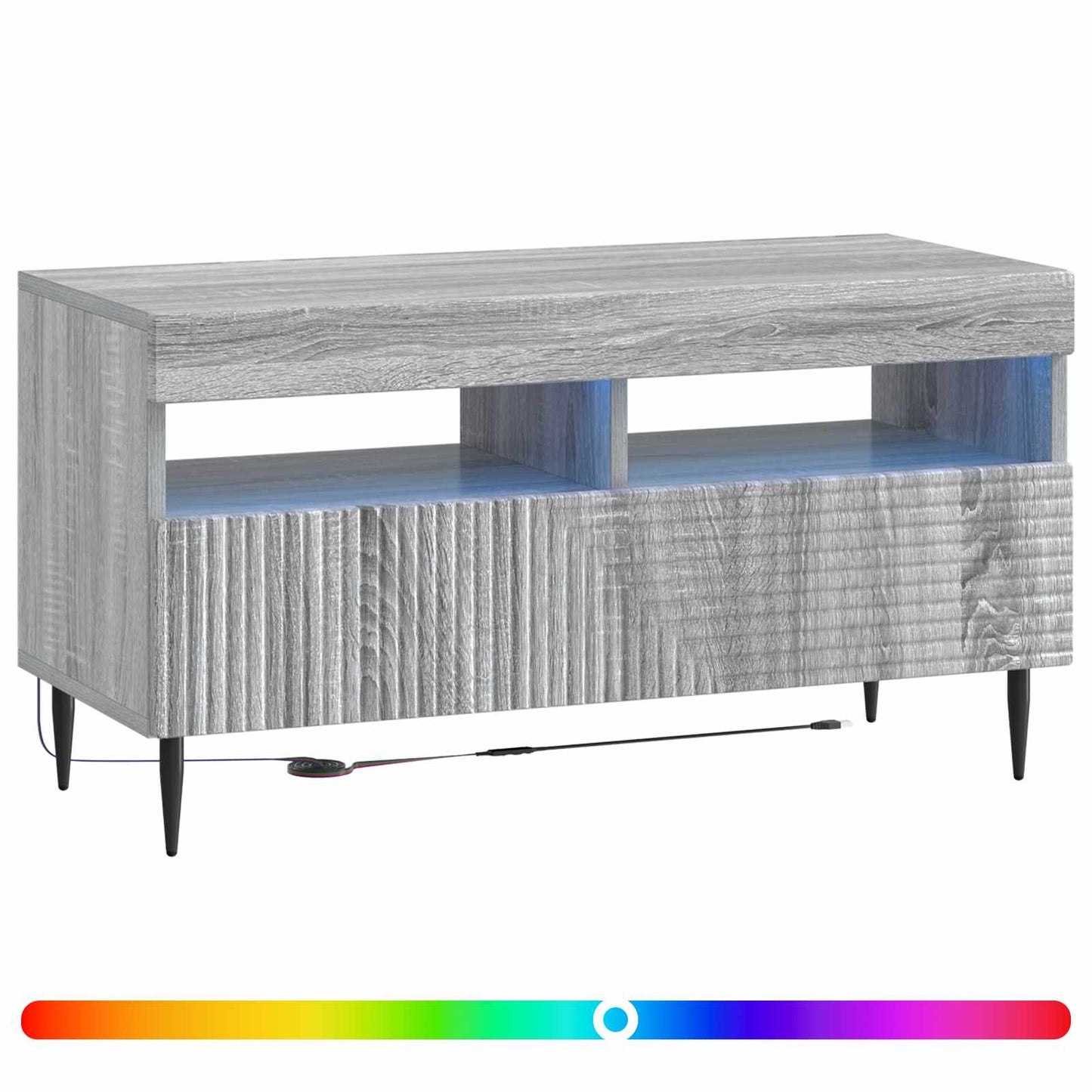 LED tv-meubel Grijs Sonoma Bewerkt hout