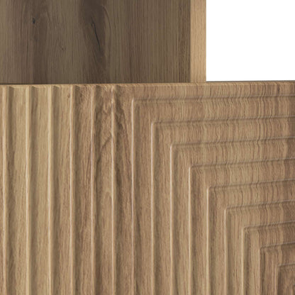 LED tv-meubel Artisanaal eiken Bewerkt hout