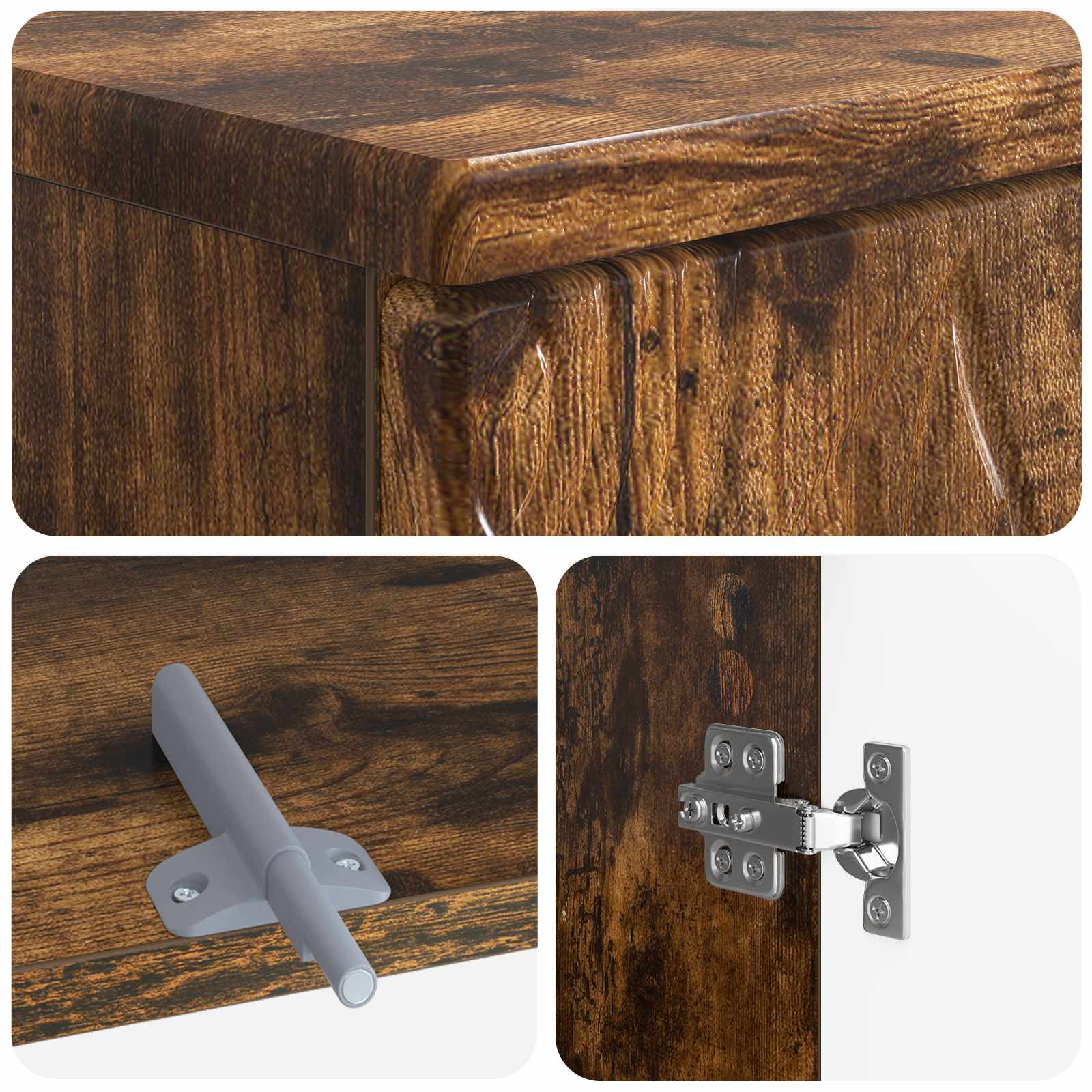 Badkamer wastafelkast DELFT Gerookt eiken 59,5 x 31,5 x 59 cm