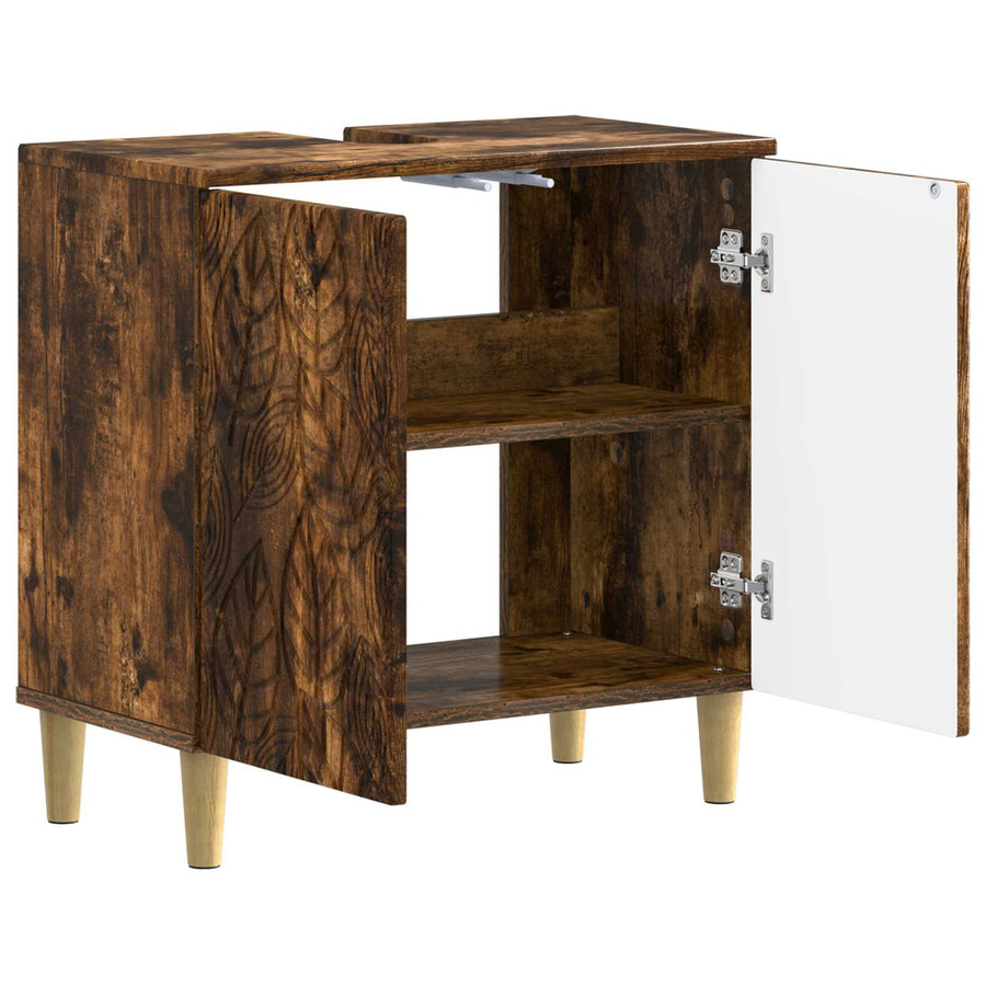 Badkamer wastafelkast DELFT Gerookt eiken 59,5 x 31,5 x 59 cm