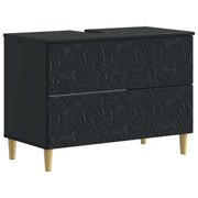 Badkamerwastafelkast 82x41x59 cm zwart bewerkt hout