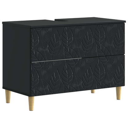 Badkamer wastafelkast DELFT Zwart 82 x 41 x 59 cm Bewerkt hout