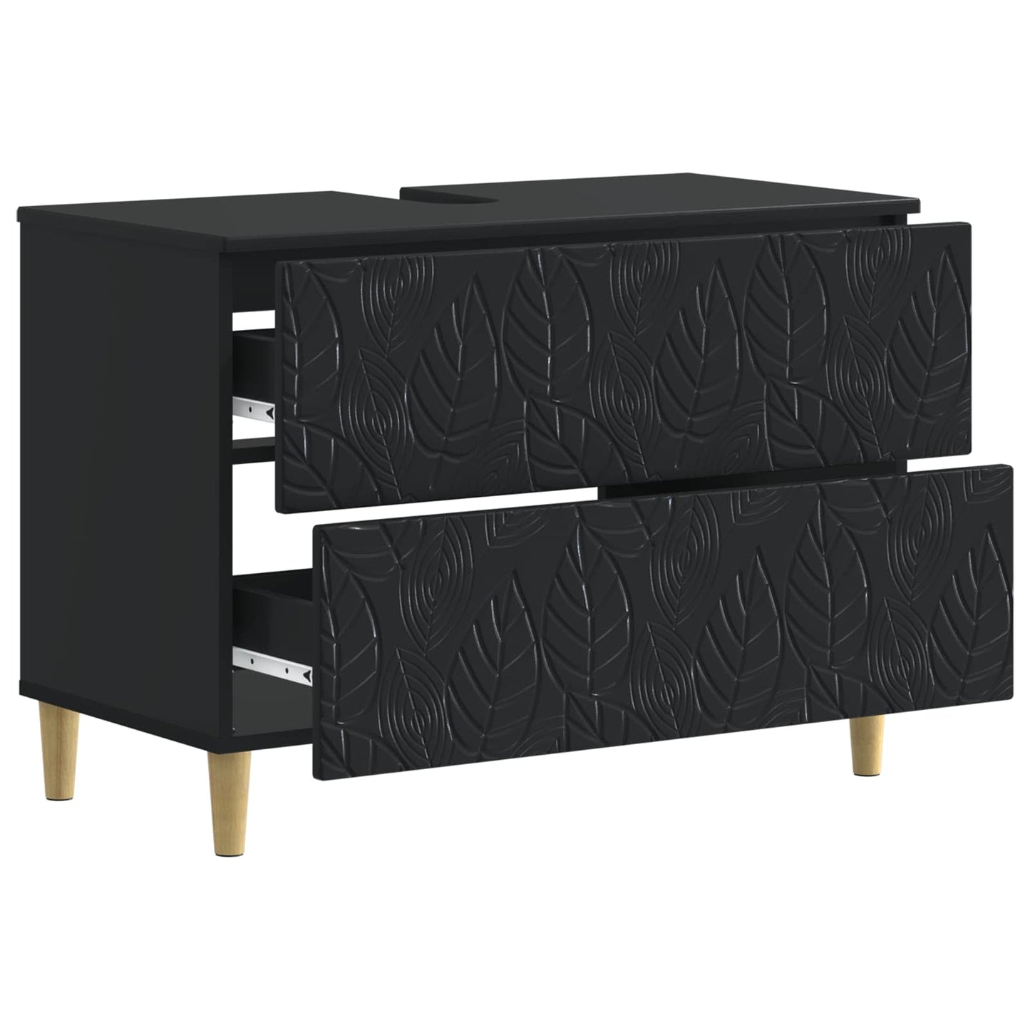 Badkamer wastafelkast DELFT Zwart 82 x 41 x 59 cm Bewerkt hout
