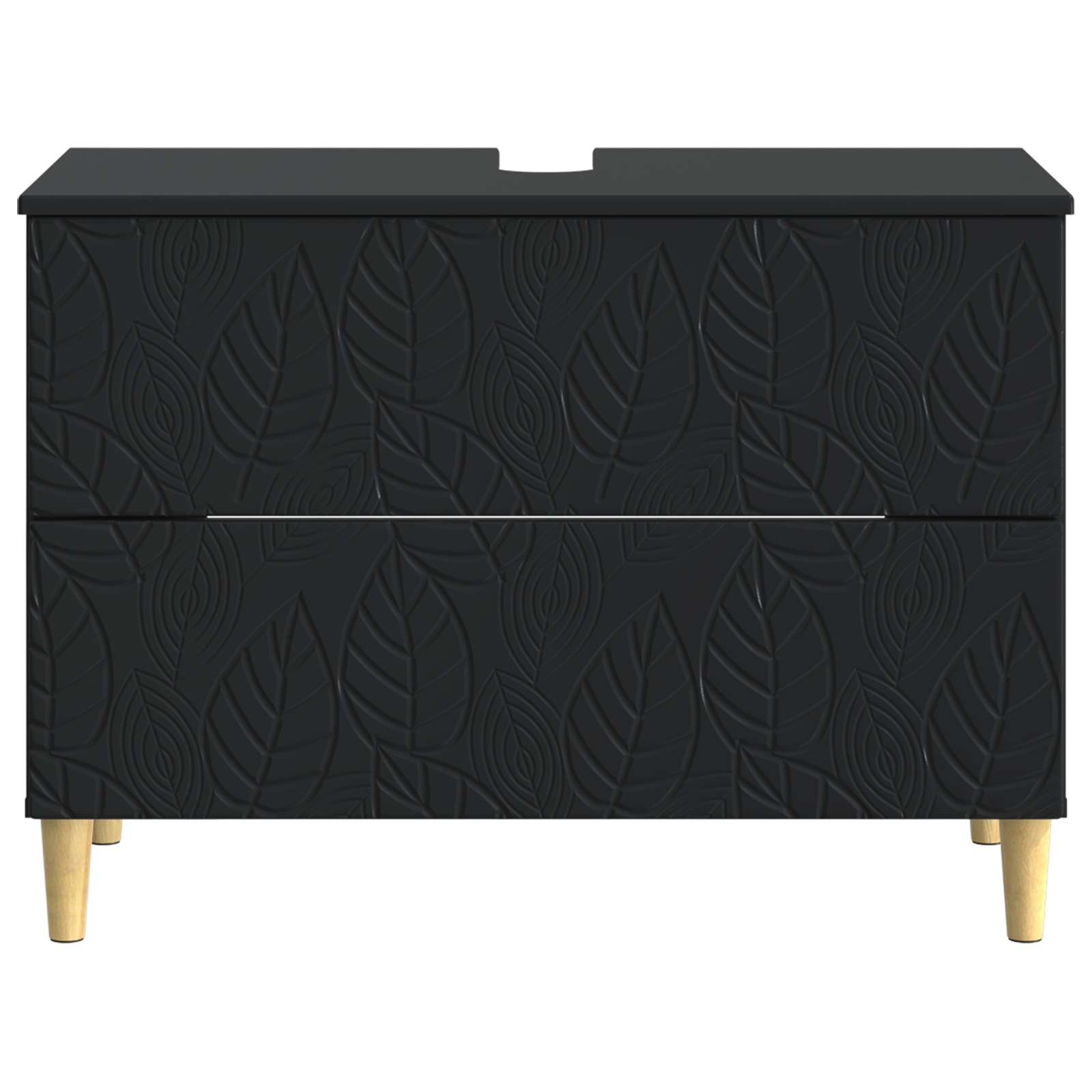 Badkamer wastafelkast DELFT Zwart 82 x 41 x 59 cm Bewerkt hout