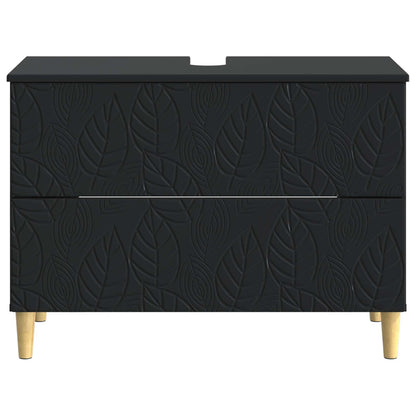 Badkamer wastafelkast DELFT Zwart 82 x 41 x 59 cm Bewerkt hout