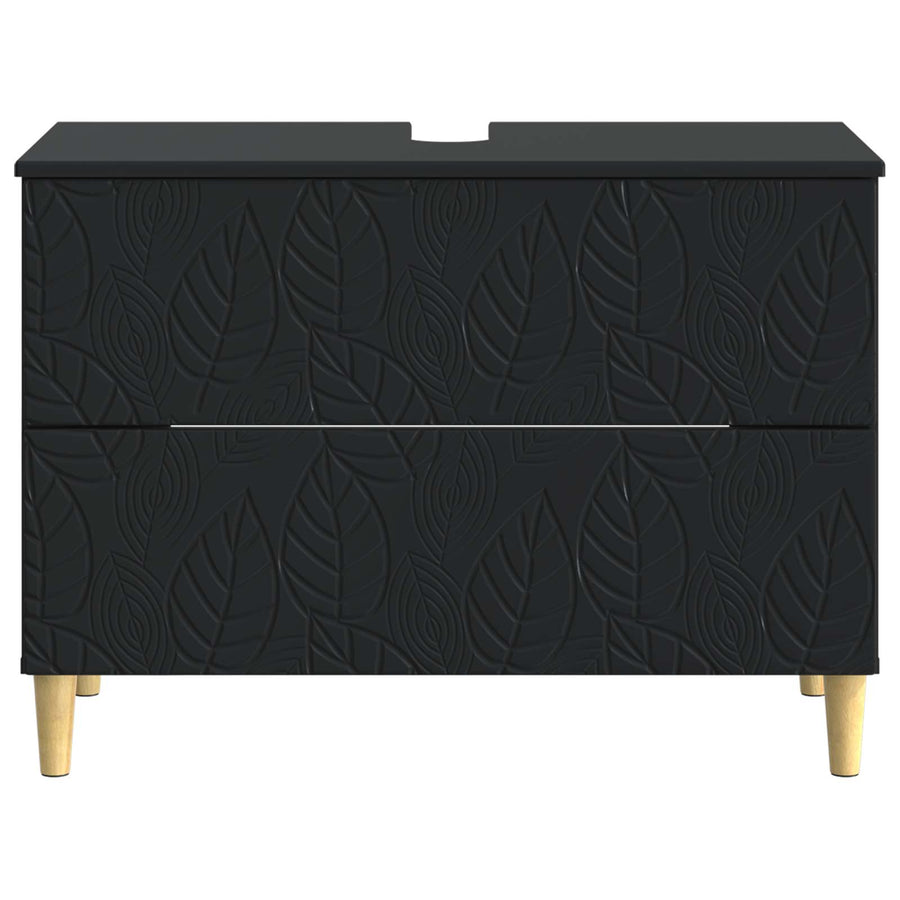 Badkamer wastafelkast DELFT Zwart 82 x 41 x 59 cm Bewerkt hout