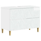 Wastafelkast badkamer 82x41x59 cm hoogglans wit