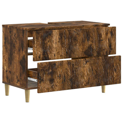 Badkamer wastafelkast DELFT Gerookt eiken 82 x 41 x 59 cm