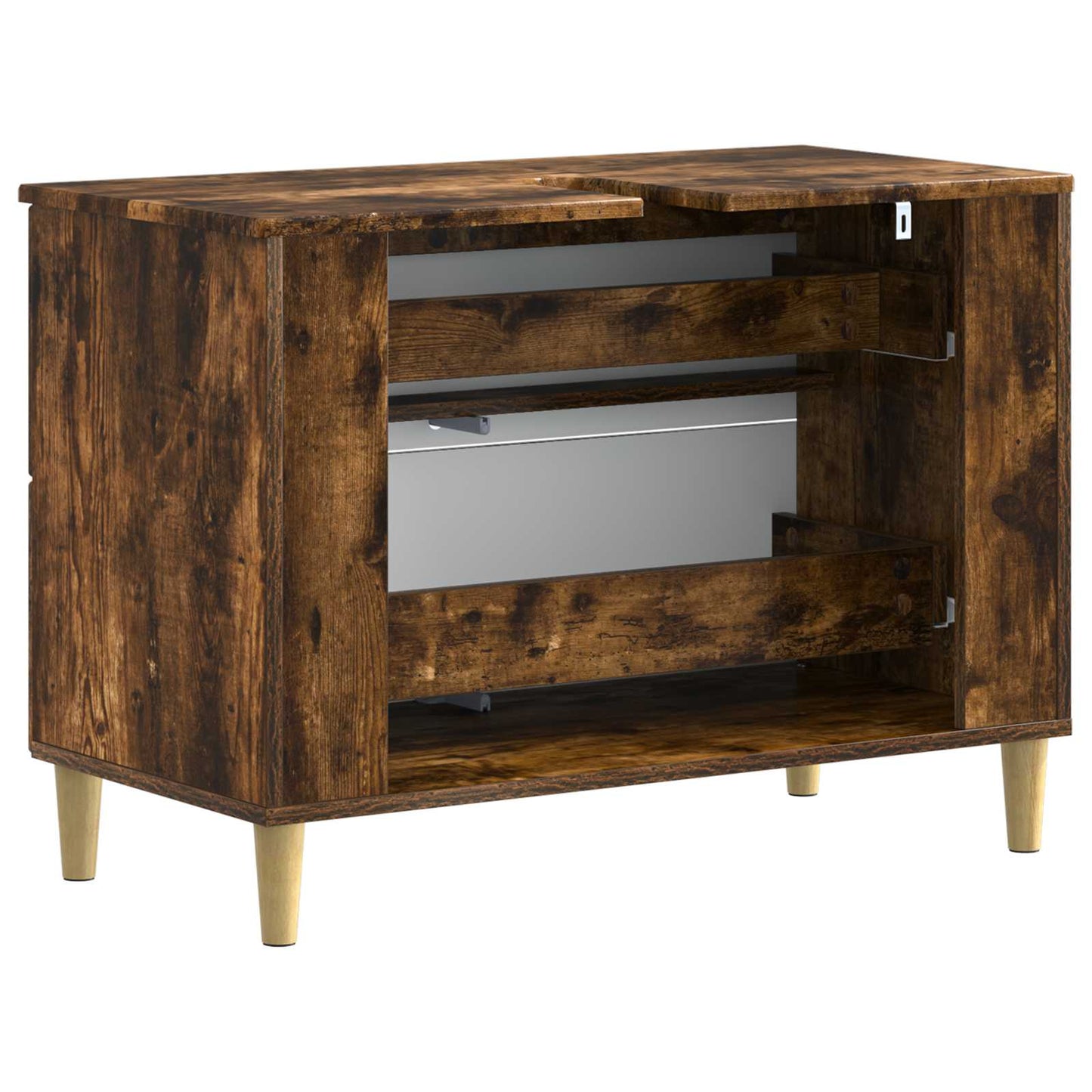 Badkamer wastafelkast DELFT Gerookt eiken 82 x 41 x 59 cm