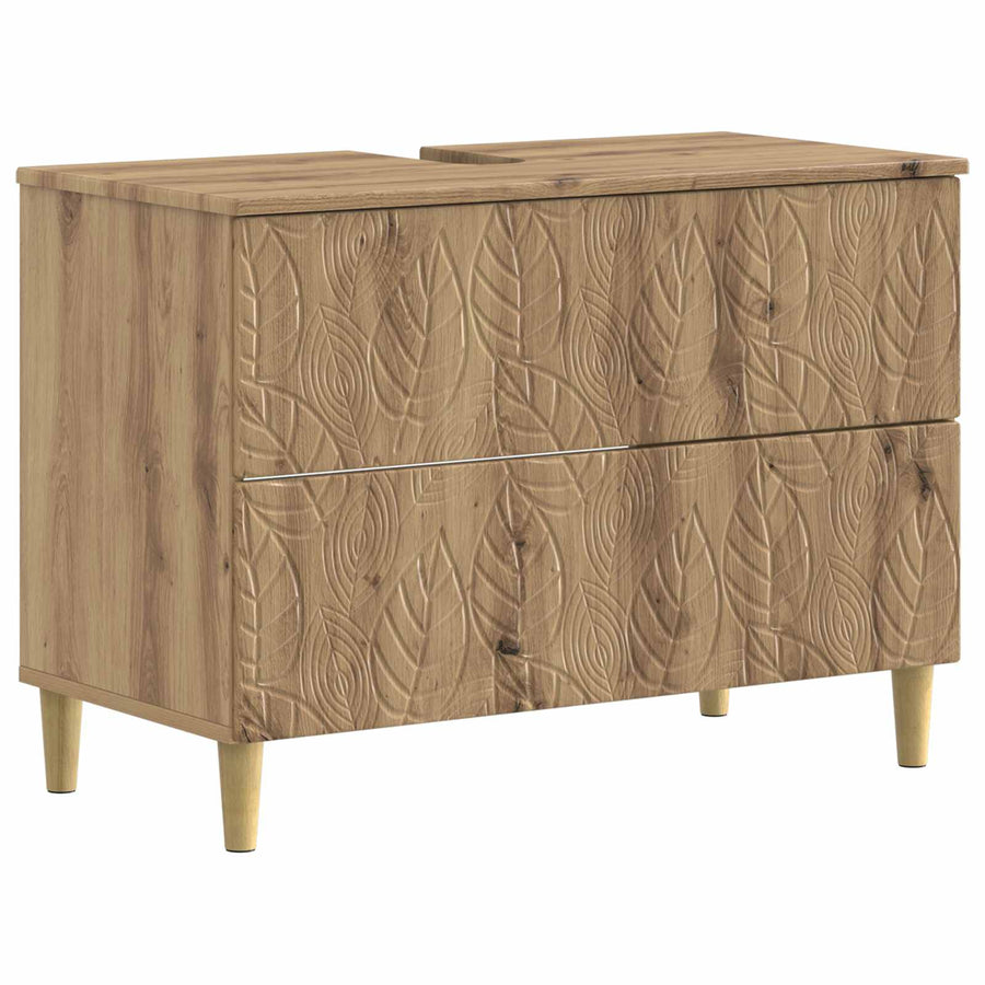 Badkamer wastafelkast DELFT Artisanaal eiken 82 x 41 x 59 cm